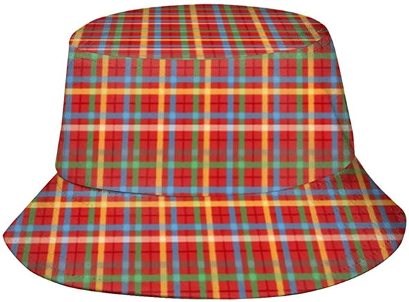 Buffalo Check Plaid Pattern Print Bucket Hat for Men Women Teens