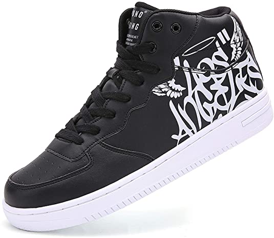 Men's High Top Sneakers Hip Hop Graffiti Classic Sneaker Leather Walk Street Casual Shoes