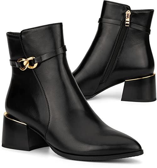 Women’s Mindy Fashion Supple faux leather, Pull-on Lug Boots, Pointed, Rubber Outsole