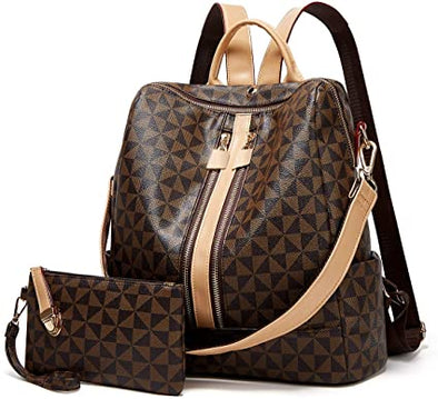 Backpacks for Women Fashion Leather Bags Satchel Bags Anti-theft Rucksack Ladies Travel Bags Handbags and Purses Bags 2Pcs Brand: Makes