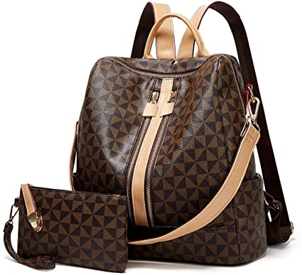 Backpacks for Women Fashion Leather Bags Satchel Bags Anti-theft Rucksack Ladies Travel Bags Handbags and Purses Bags 2Pcs Brand: Makes