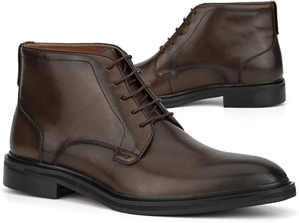 Norman Men’s Fashion Handcrafted Formal Chukka Boots Leather Lace Up, Round Toe, Rubber Outsole