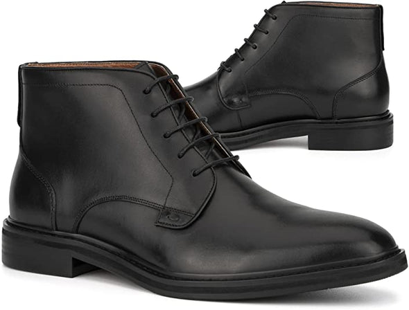 Norman Men’s Fashion Handcrafted Formal Chukka Boots Leather Lace Up, Round Toe, Rubber Outsole