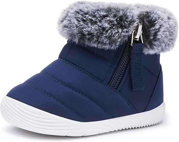 aby Boy Girl Snow Boots Waterproof Winter Warm Booties Nonslip Lightweight Outdoor Shoes for First Walkers 6 9 12 18 24 Months(Infant/Toddler)
