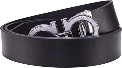 Men's Fashion Dress Belt Comfort Leather Adjustable Buckle Desginer Belt for Men by Trim to Fit