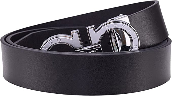 Men's Fashion Dress Belt Comfort Leather Adjustable Buckle Desginer Belt for Men by Trim to Fit