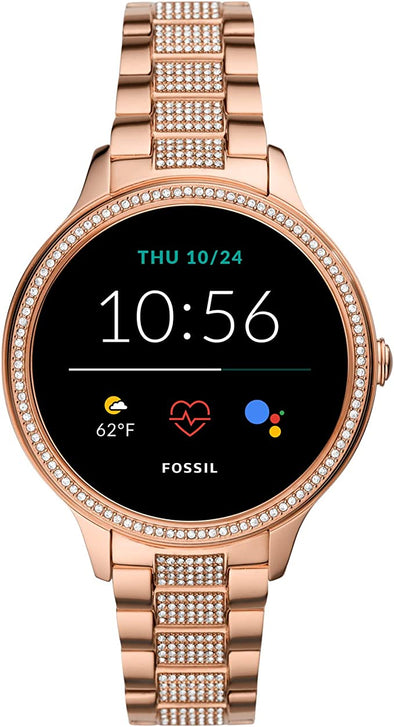 Visit the Fossil Store Fossil Women's Gen 5E 42mm Stainless Steel Touchscreen Smartwatch with Alexa, Speaker, Heart Rate, Contactless Payments and Smartphone Notifications