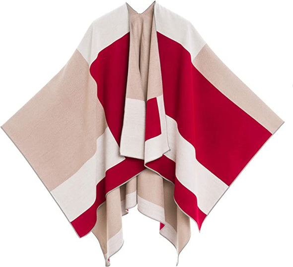 Women's Shawl Wrap Poncho Ruana Cape Cardigan Sweater Open Front for Spring Fall Winter