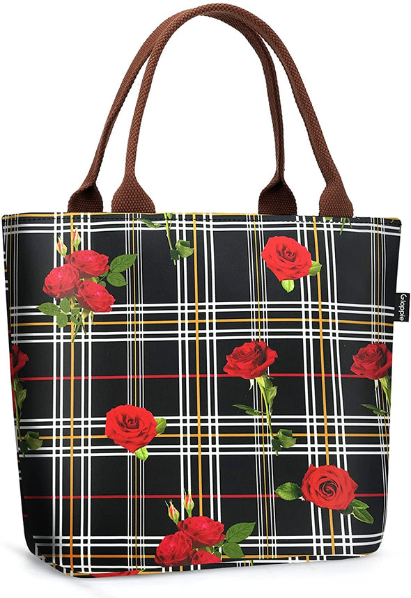 Gloppie Insulated Lunch Bags for Women Lunch Box Leak Proof Cooler Tote Purse Large Food Container Meal Prep for Work Beach Picnic 9L Maple Leaf