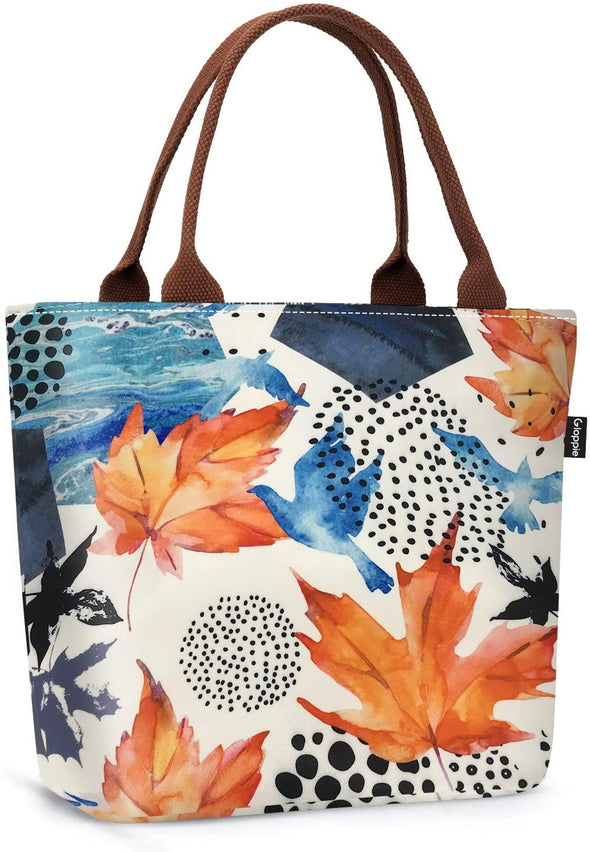 Gloppie Insulated Lunch Bags for Women Lunch Box Leak Proof Cooler Tote Purse Large Food Container Meal Prep for Work Beach Picnic 9L Maple Leaf