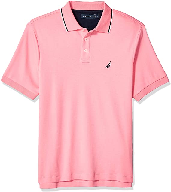 Nautica Men's Classic Fit Short Sleeve Dual Tipped Collar Polo Shirt