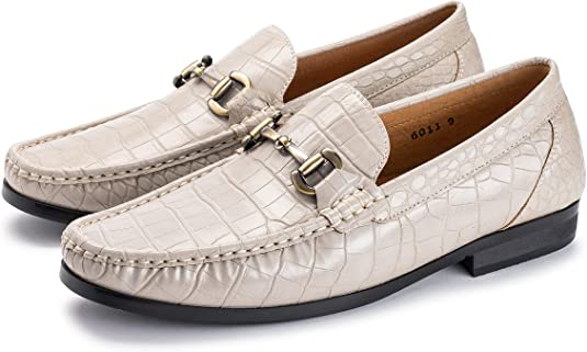 Men’s Loafer Shoes | Sleek Slip On Dress & Casual Shoes with Elegant Silver Metal Buckle | Ideal for Daily Wear