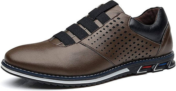 Mens Casual Shoes Slip on Loafers Leisure Oxfords for Office Business Breathable Dress Shoes Leather Sneakers