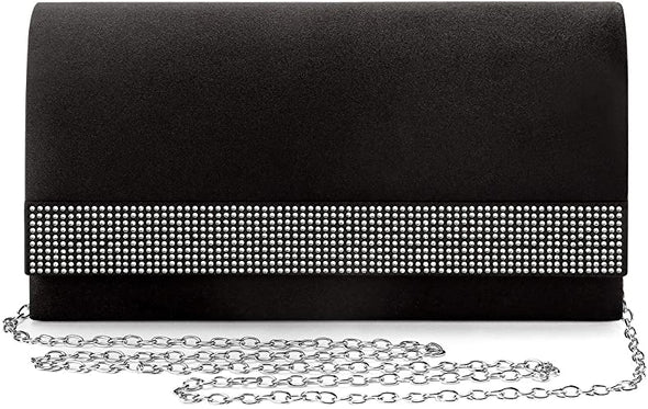 Satin Rhinestones Evening Bags Party Bridal Clutch Purse For Women Prom Clutch