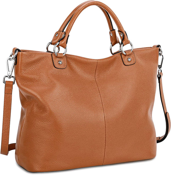 Women's Soft Genuine Leather Tote Bag, Top Satchel Purses and Handbags