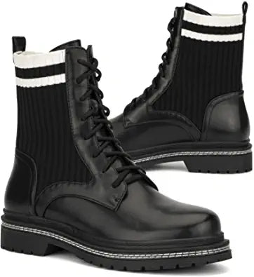 Women's Skye Fashion, Casual Faux Leather, Lace-up Ankle-high Boot, Round Toe, Rubber Outsole