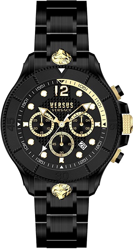 VERSUS Versace Men's Stainless Steel Chronograph Quartz Watch with Bracelet Strap, Black