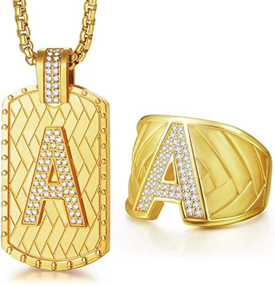 FOREVER INITIAL GOLD AND RING FOR WOMEN