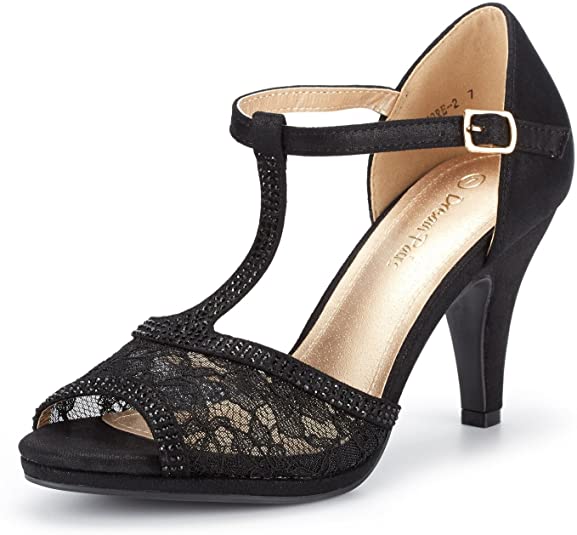DREAM PAIRS Women's Amore Fashion Stilettos Open Toe Pump Heel Sandals