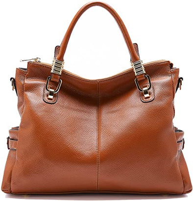 Women FOREVER-Genuine Leather Satchel Handbags Purse- Fashion Ladies Tote Shoulder Crossbody Bag