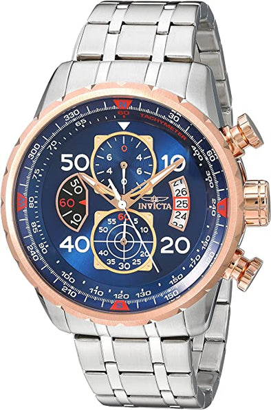 Invicta Men's Aviator 48mm Stainless Steel Chronograph Quartz Watch, Silver