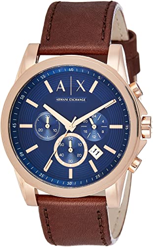 Armani Exchange Men's Brown Leather Watch
