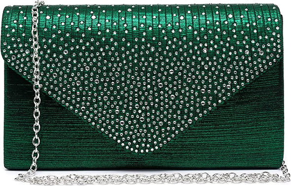 Women's Frosted Satin Evening Bag Clutch Purse Crossbody Handbags Party Prom Wedding Envelope