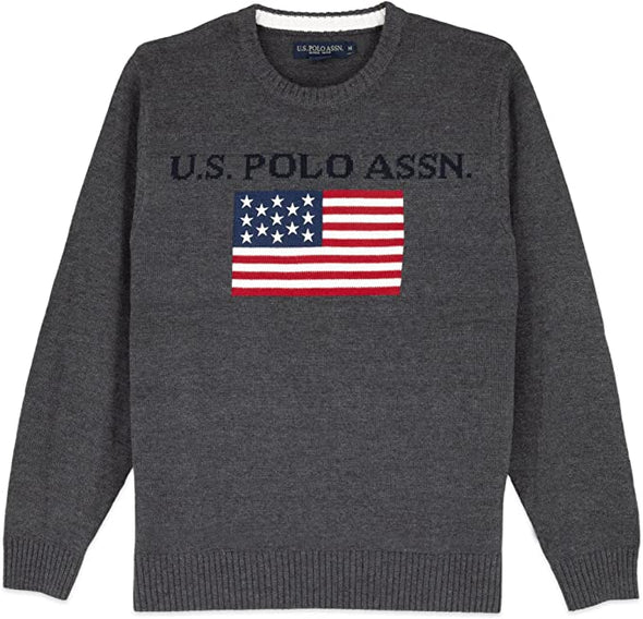 U.S. Polo Men's Flag Crew Neck Sweater Pullover