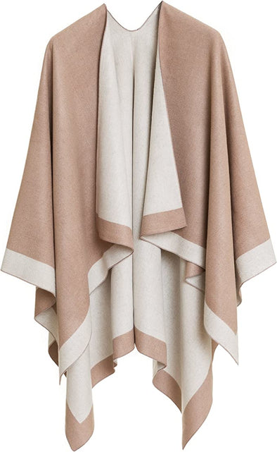Women's Shawl Wrap Poncho Ruana Cape Cardigan Sweater Open Front for Spring Fall Winter