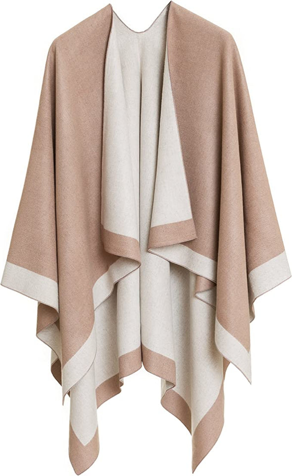 Women's Shawl Wrap Poncho Ruana Cape Cardigan Sweater Open Front for Spring Fall Winter