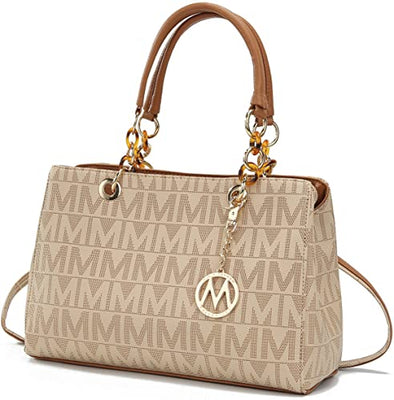 MKF Crossbody Satchel Tote Handbag for Women, Shoulder Bag Strap – PU Leather Pocketbook – Top Handle Woman Purse