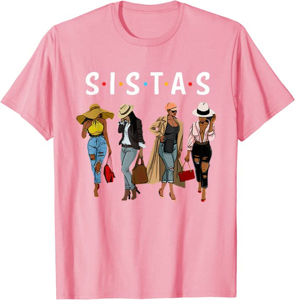 Sistas afro Women together, Women shirt, Women birthday tee T-Shirt