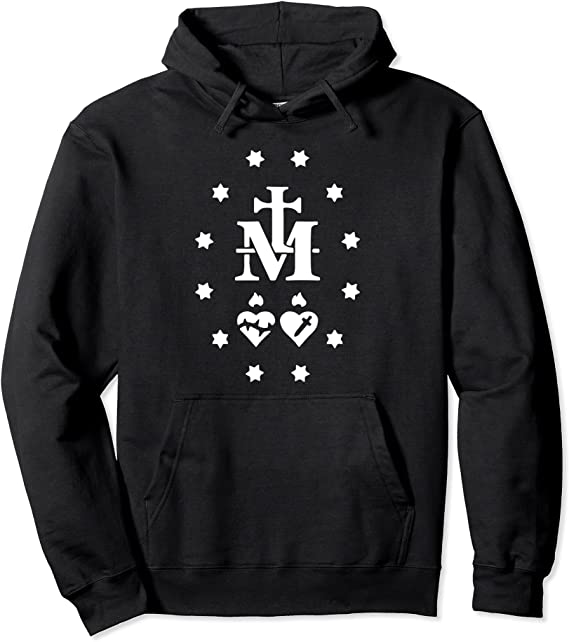 Miraculous Medal Gift Immaculate Heart Mary Catholic Marian Pullover Hoodie
