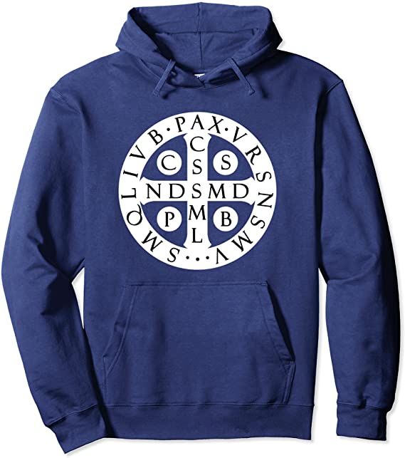St. Benedict Medal Hoodie Catholic Saint Cross Prayer Tee