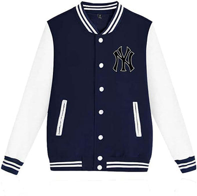 NY Women's Men's Baseball Jackets Unisex Pullover Hoodie Sweatshirts Casual Sport Sweater Coat