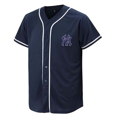 Men's Baseball Button Down Jersey Multiple Color Short Sleeve Hipster Hip Hop T Shirts