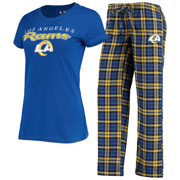 Los Angeles Rams Concepts Sport Women's Logo T-Shirt & Pants Set - Royal/Gold