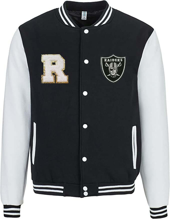 Varsity Jacket Letterman Jacket Baseball Jacket with Long Sleeve Banded Collar