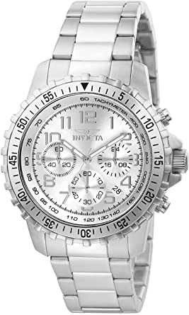 Invicta Men's Specialty Quartz Watch with Stainless Steel Band, Silver