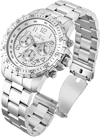 Invicta Men's Specialty Quartz Watch with Stainless Steel Band, Silver