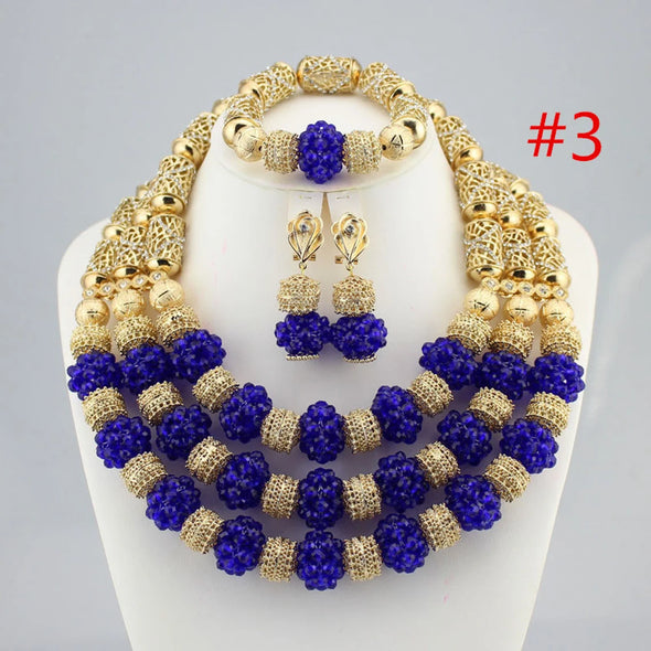 High quality handmade Nigerian jewelry set for party using, fashion Wedding African Jewelry Set