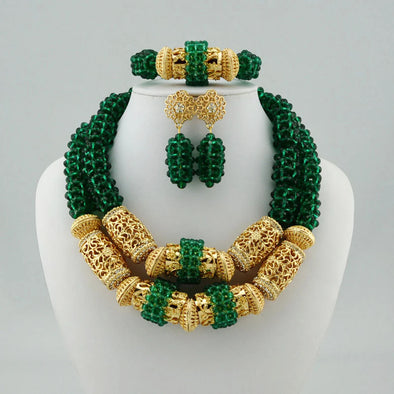 New design for african Wedding Jewelry Set in Nigerian wedding jewelry set
