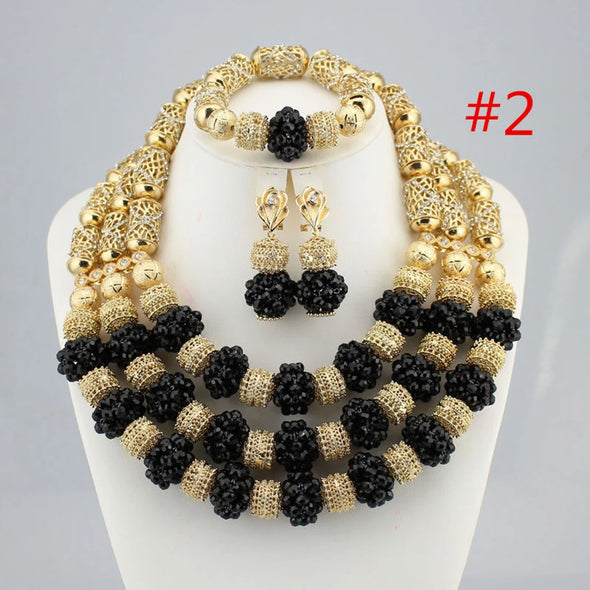 High quality handmade Nigerian jewelry set for party using, fashion Wedding African Jewelry Set