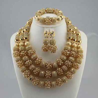 High quality handmade Nigerian jewelry set for party using, fashion Wedding African Jewelry Set