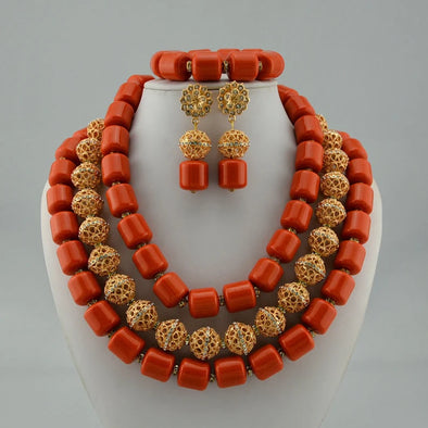 Custom-made jewelry set for african wedding party in Nigerian wedding jewelry set