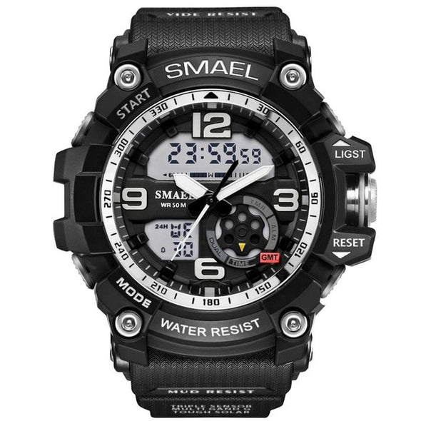 SMAEL Men Military Watch 50m Waterproof Wristwatch LED Quartz Clock Male relogios masculino 1617 Digital Sports Watches Men's