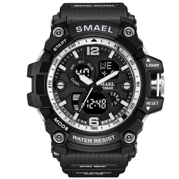 SMAEL Men Military Watch 50m Waterproof Wristwatch LED Quartz Clock Male relogios masculino 1617 Digital Sports Watches Men's