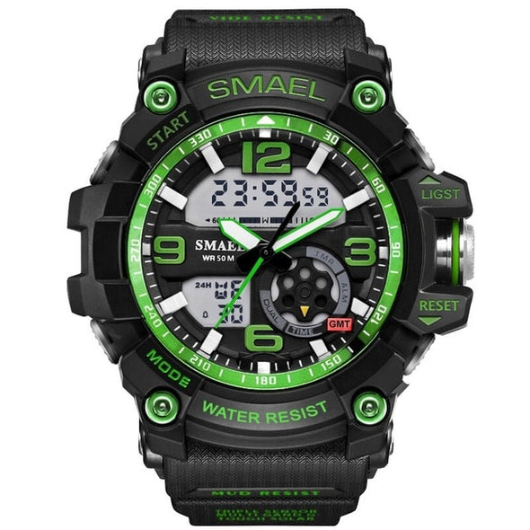 SMAEL Men Military Watch 50m Waterproof Wristwatch LED Quartz Clock Male relogios masculino 1617 Digital Sports Watches Men's