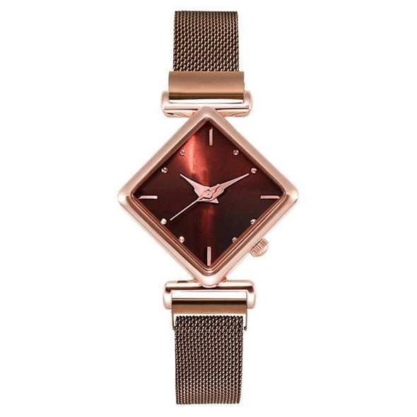 Women Square Watch Luxury Ladies Quartz Magnet Buckle Gradient Color Watches Relogio Feminino For Gift Clock