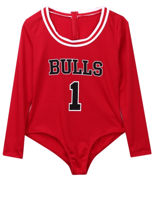 Hirigin Casual Women's Long Sleeve Letter Print Bodysuit Stretch Ladies Body T shirt Tops